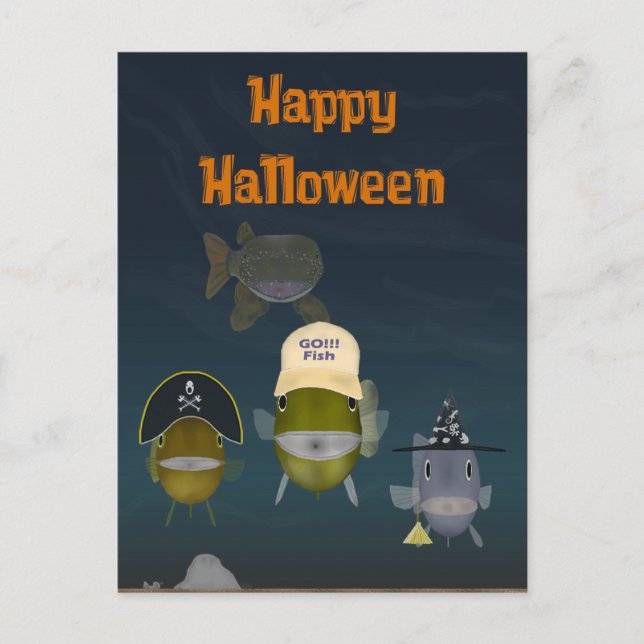 Tarjeta de Halloween FishFolkArt 2019 (Anverso)