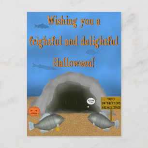 Tarjeta de Halloween FishFolkArt 2023