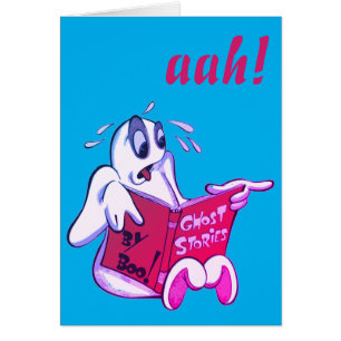 Tarjeta de Halloween, Leyendo Historias de Fantasm