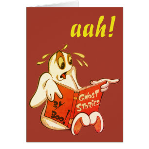 Tarjeta de Halloween, Leyendo Historias de Fantasm