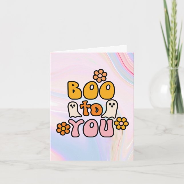 Tarjeta de Halloween linda 'Boo to You' (Anverso)