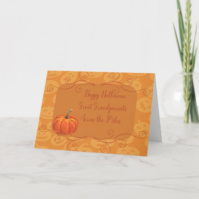 Tarjeta de Halloween para abuelos a lo largo de la (Anverso)