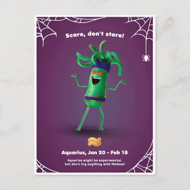 Tarjeta de Halloween para Acuario (Anverso)