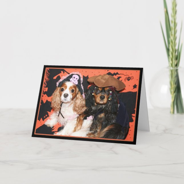 Tarjeta de Halloween para Cavalier King Charles Sp (Anverso)