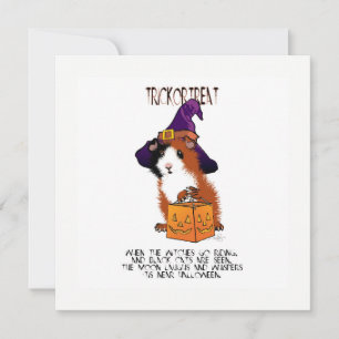 Tarjeta de Halloween para Cerdo y Calabaza de Guin