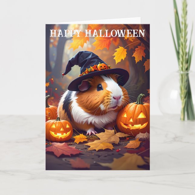 Tarjeta de halloween para cerdos de Guinea (Anverso)