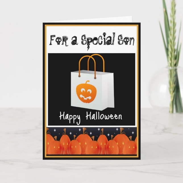 Tarjeta de Halloween para el hijo (Anverso)