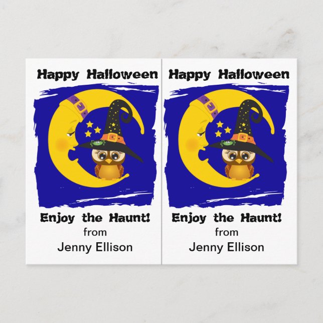 Tarjeta de Halloween para Fiesta de la escuela Owl (Anverso)
