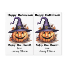 Tarjeta de Halloween para fiesta escolar de brujas