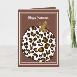 Tarjeta de Halloween para la familia con calabaza