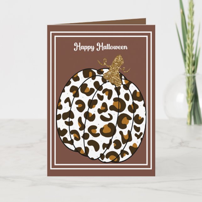 Tarjeta de Halloween para la familia con calabaza (Anverso)