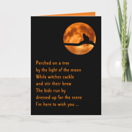 Tarjeta de Halloween para los amantes del gato, po