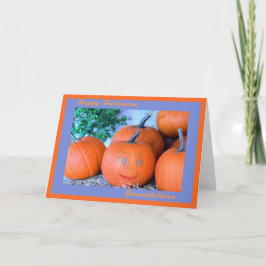 Tarjeta de Halloween para los nietos, Calabaza fel