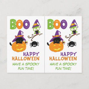 Tarjeta de Halloween para maestro de escuela prima
