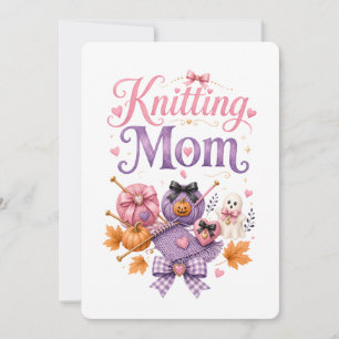 Tarjeta de Halloween para Mamá que Teje