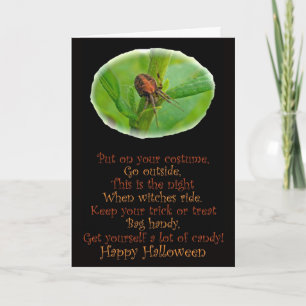 Tarjeta de Halloween para Naranja Marrón Araneus