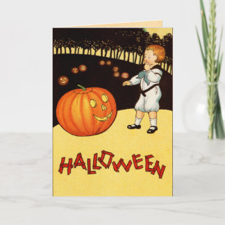 Tarjeta de Halloween para Niños Vintage