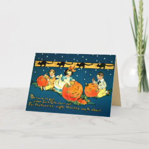 Tarjeta de Halloween para Niños Vintage