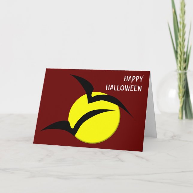 Tarjeta de Halloween para Personalizado de Luna y  (Anverso)
