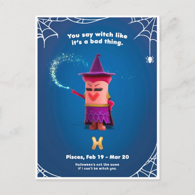 Tarjeta de Halloween para Piscis (Anverso)