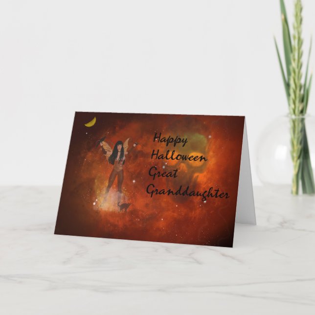 Tarjeta de Halloween para tu gran nieta (Anverso)