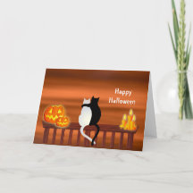 Tarjeta de Halloween para velas de calabazas de ga