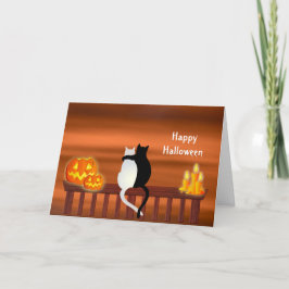 Tarjeta de Halloween para velas de calabazas de ga