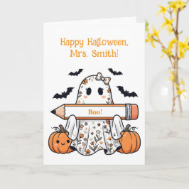 Tarjeta de Halloween personalizada de fantasma lin