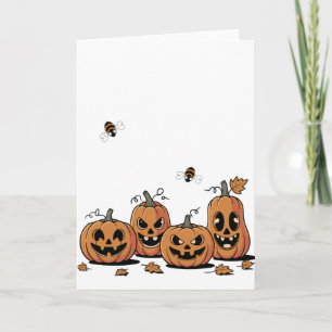 Tarjeta de Halloween Pumpkin Patch Buzz – Abeja Oc