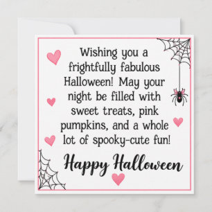 Tarjeta de Halloween Rosa Espantosamente Fabulosa