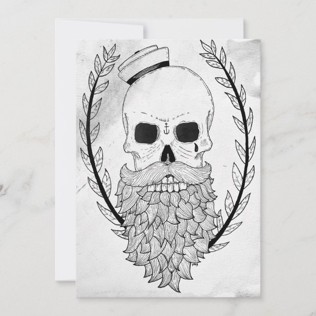 Tarjeta de Halloween Sailor Skull (Anverso)