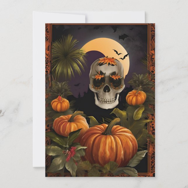 Tarjeta de Halloween Tropical Espeluznante - Día d (Anverso)
