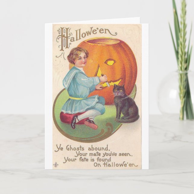 Tarjeta de Halloween victoriana (Anverso)