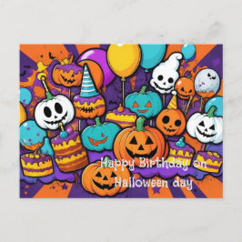 Tarjeta de Halloween y cumpleaños