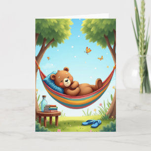 Tarjeta de hamaca de oso dulce