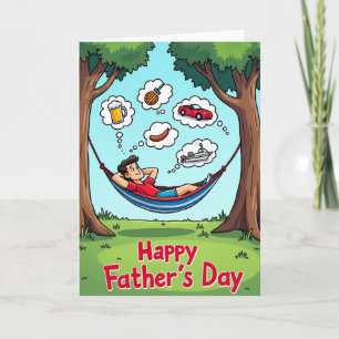 Tarjeta de hamaca del Día del Padre relajante