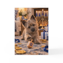 Tarjeta de Hanukkah de Cairn Terrier