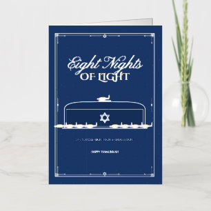Tarjeta de Hanukkah de Ocho Noches de Luz con Hoju