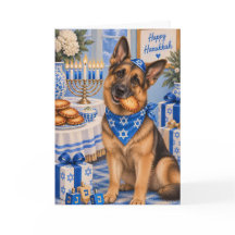 Tarjeta de Hanukkah de Pastor Alemán