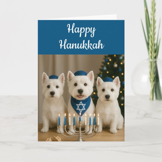 Tarjeta de Hanukkah de Westie - En blanco (Anverso)