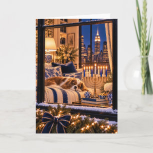 Tarjeta de Hanukkah del Cavalier King Charles