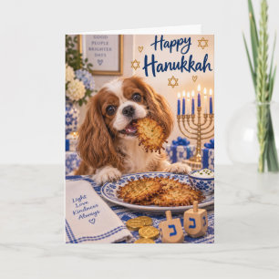Tarjeta de Hanukkah del Cavalier King Charles Span