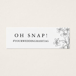 Tarjeta de hashtag floral moderna en blanco y negr