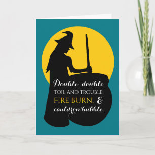 Tarjeta de Hechizo de Magia de Bruja y Luna