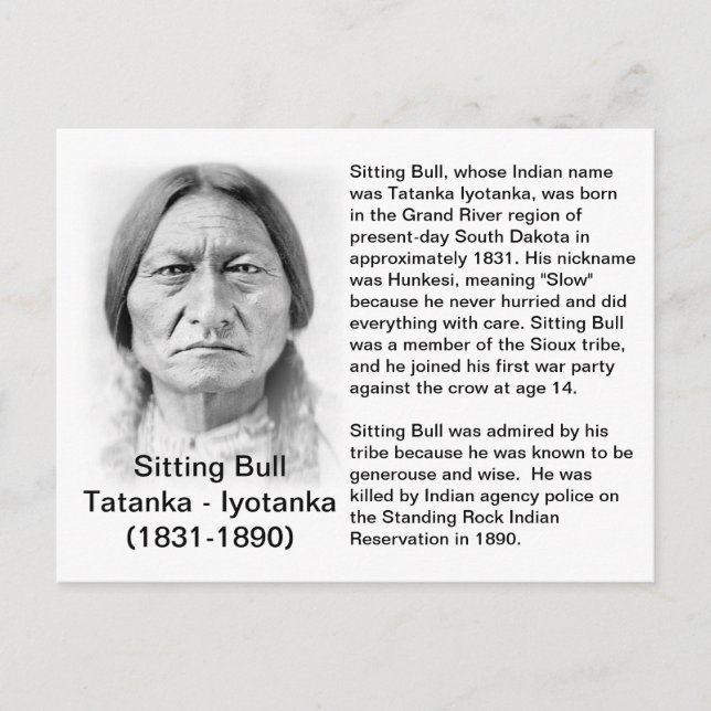 TARJETA DE HECHO DE Sitting Bull (Anverso)