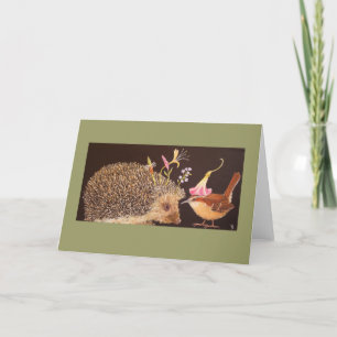tarjeta de hélice y wren de carolina