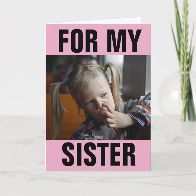 TARJETA DE HERMANA A HERMANA FUNNY NOSE PICKING CARTAS (Anverso)