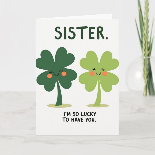 Tarjeta de Hermana Afortunada (Anverso)