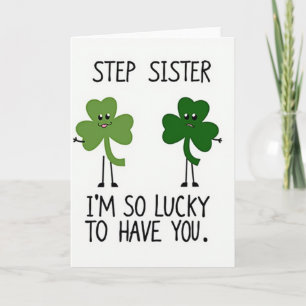 Tarjeta de Hermana de Shamrocks Afortunados