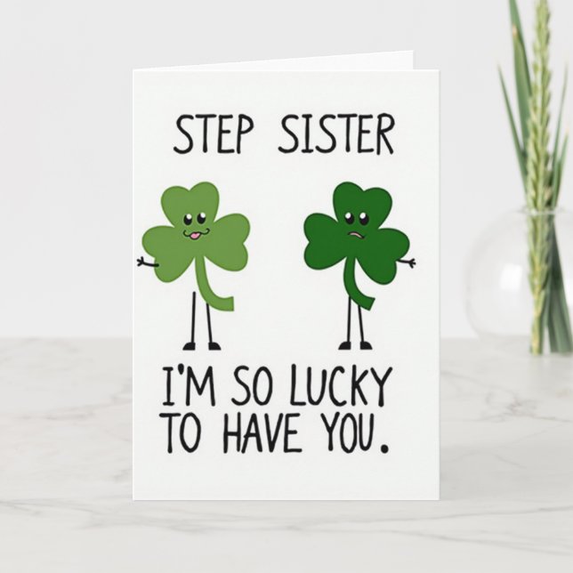 Tarjeta de Hermana de Shamrocks Afortunados (Anverso)
